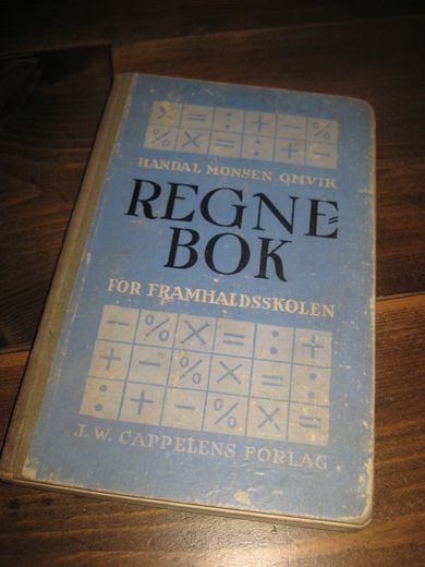 OMVIK: REGNE BOK. FOR FRAMHALDSSKOLEN. 1951.