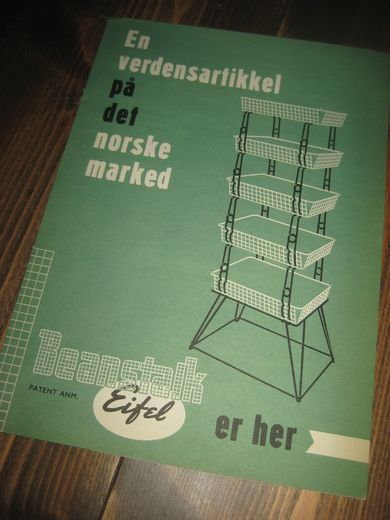 Brosjyre fra TRESTANDARD, OSLO, En verdensartikkel på det norske marked, BEANSTALK EIFEL, 50 tallet