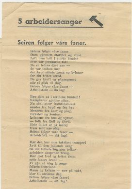 5 arbeidersanger  1937