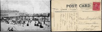 Bathers & Beach, Atlantic City, N.J., 1908