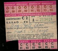 Brukt Kakao- te kort fra 1947