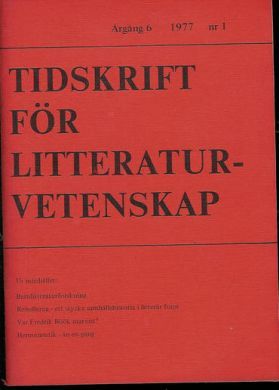 1977,nr 001, Tidsskrift for Litteratur- vetenskap