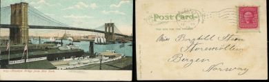 Brooklyn Bridge from New York  1908